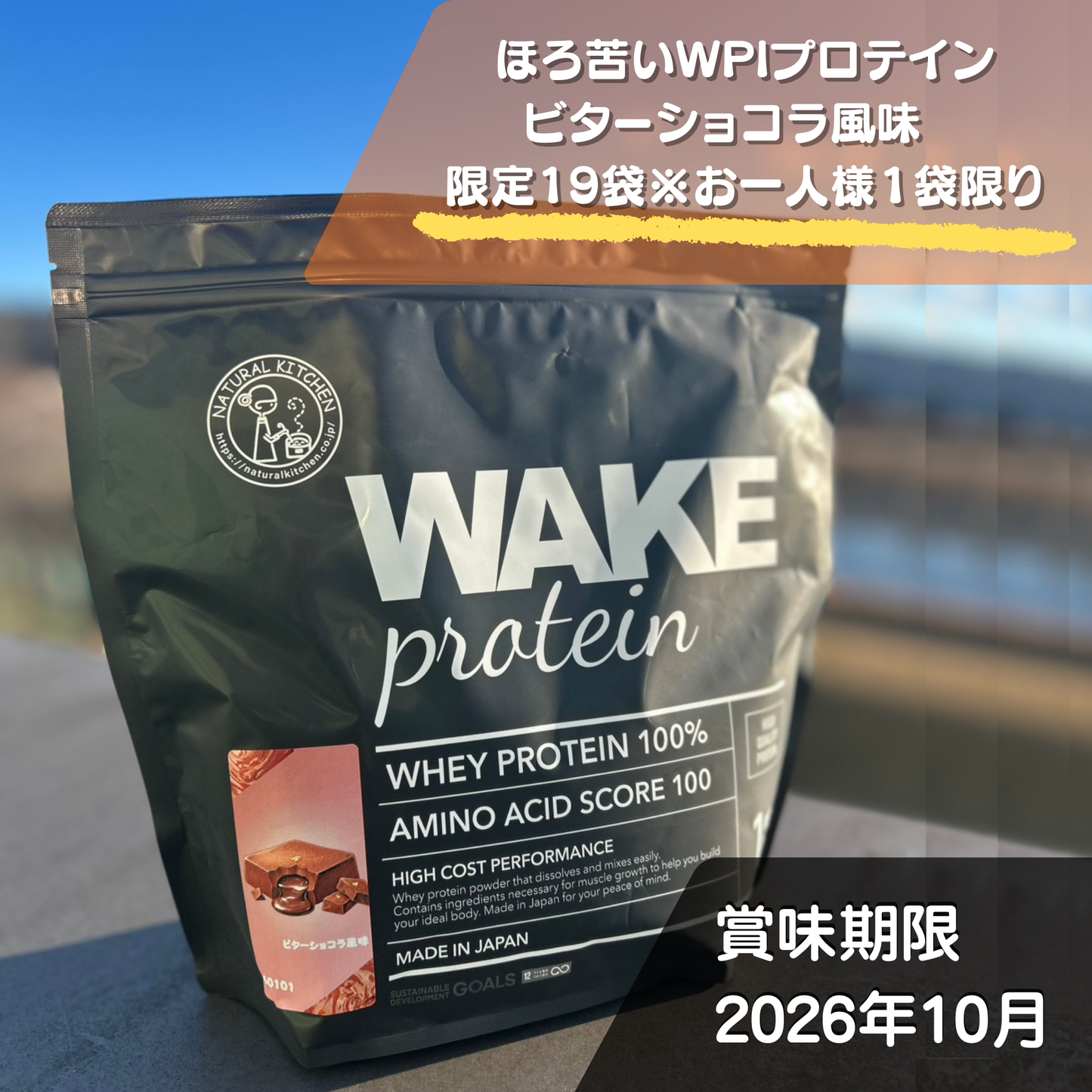 60101 WAKEPRO WPIホエイプロテイン ビターショコラ風味1kg