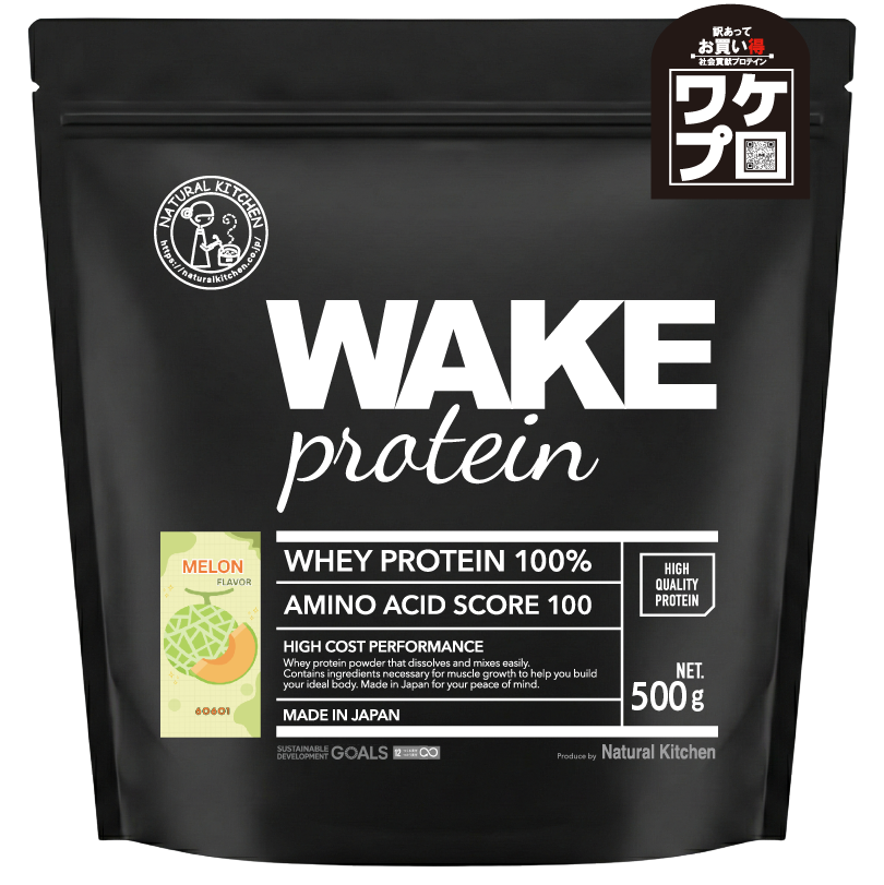 60601 WAKEPRO ホエイプロテイン メロン風味500ｇ
